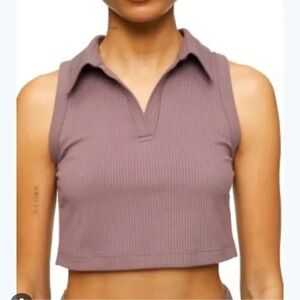 Calvin Klein Perfomance Cropped Polo Tank Top Terre Size L BRAND NEW WITH TAGS